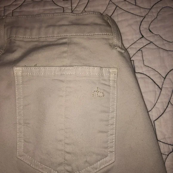 Rag & Bone 25 Cream Gray Skinny Jodhpur Leather Panel Mid-rise - Picture 4 of 12